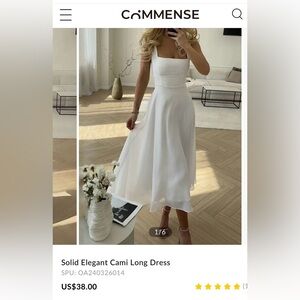 Commense elegant dress. White. Never worn, tag on.